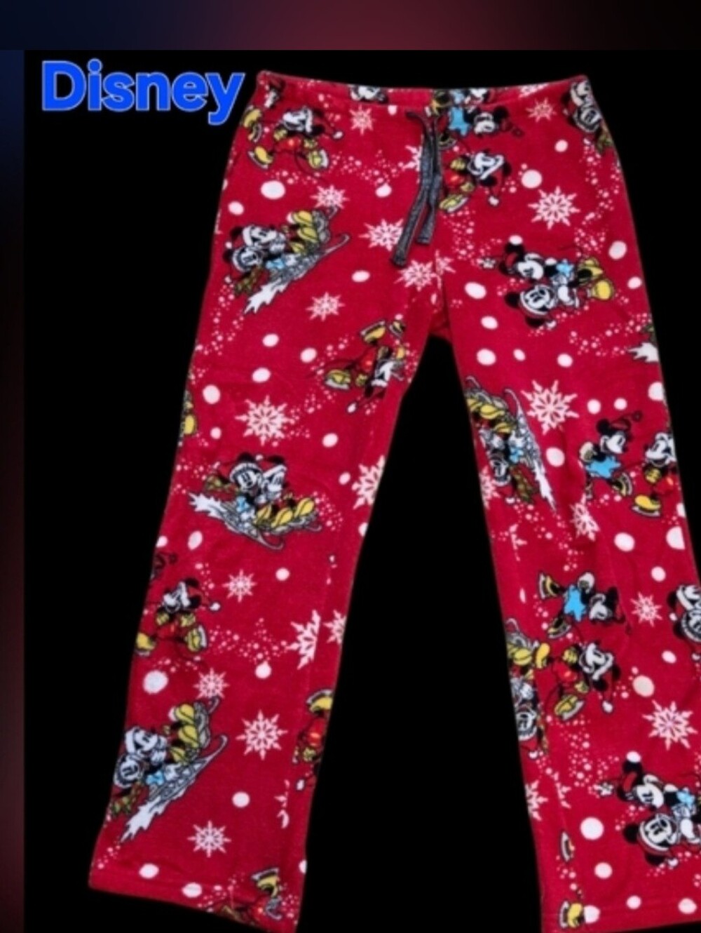 Disney Mickey & Minnie Mouse Lounge Bottoms Size: 11-13 Red & Black & White